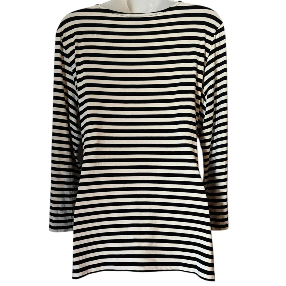 Banana Republic Black/Taupe mock Wrap Top   XLARGE    #V - Picture 5 of 7